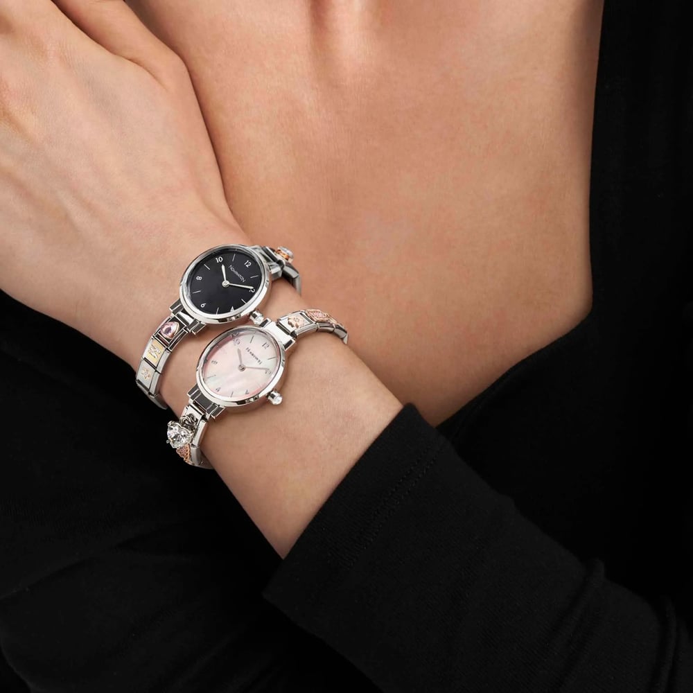 Nomination Time Stainless Steel, Brass & Mother of Pearl Pink Oval Dial Watch 076038/009