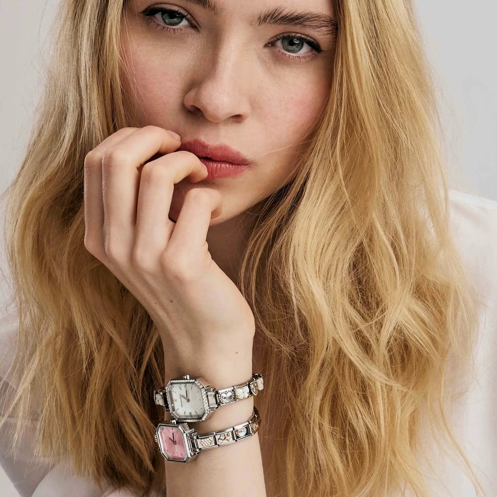 Nomination Paris Stainless Steel & Pink Octagonal Dial Watch 076037/033