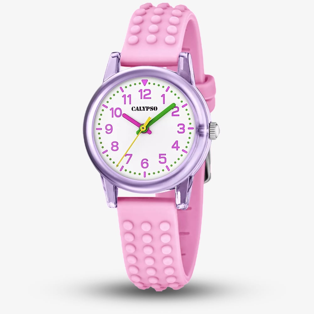 House of Watches - Calypso Girls Pink Rubber Strap Watch K5876/1