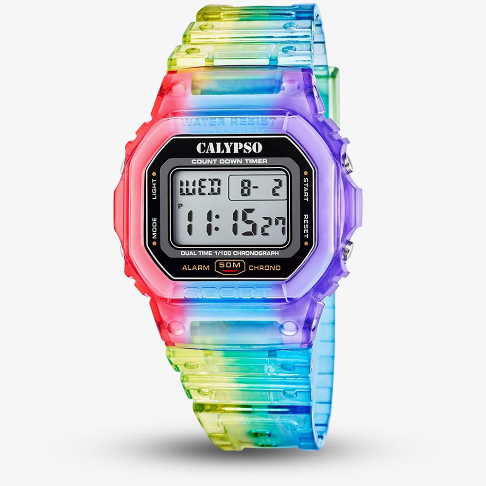 House of Watches - Calypso Unisex Colour Splash Multicoloured Digital Watch K5874/6