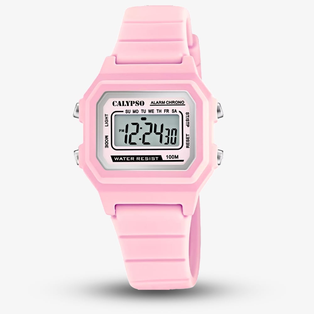 House of Watches - Calypso Unisex Pink Digital Plastic Strap Watch K5802/3
