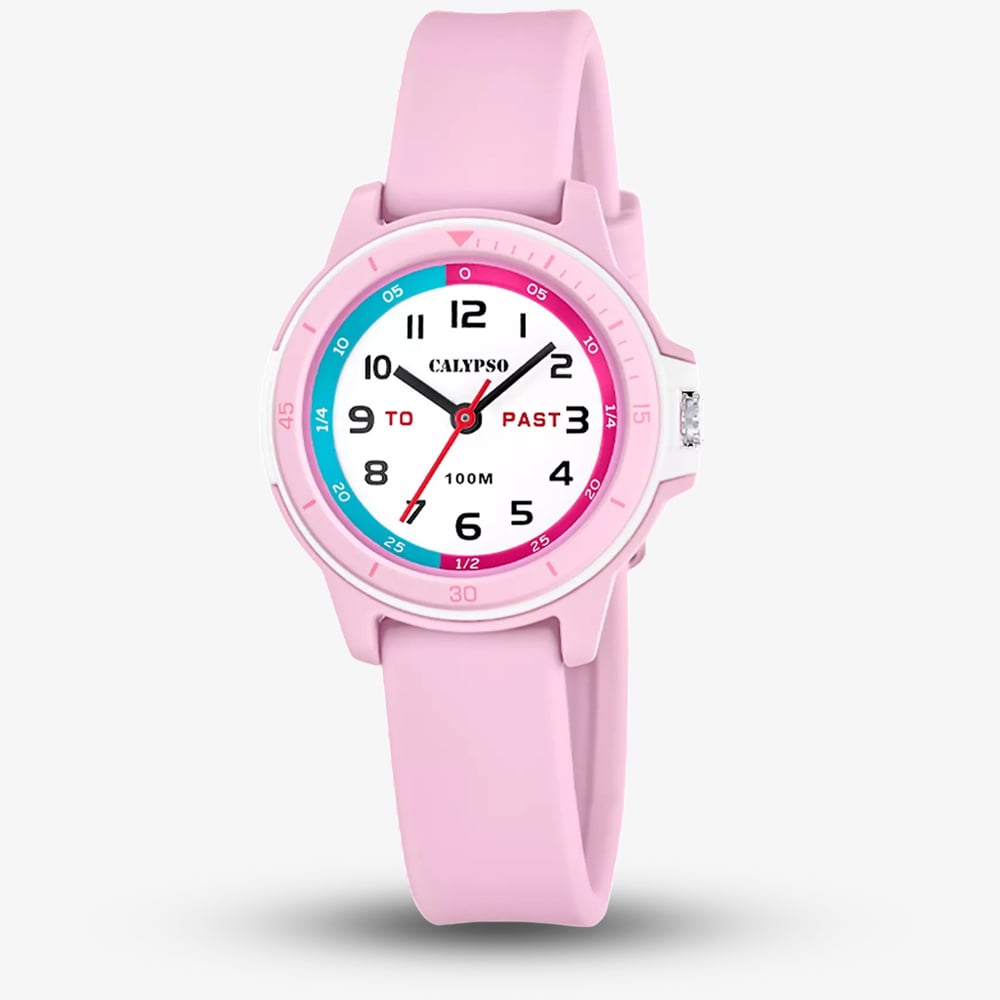 House of Watches - Calypso Unisex My First Watch Pink Rubber Strap Watch K5881/1