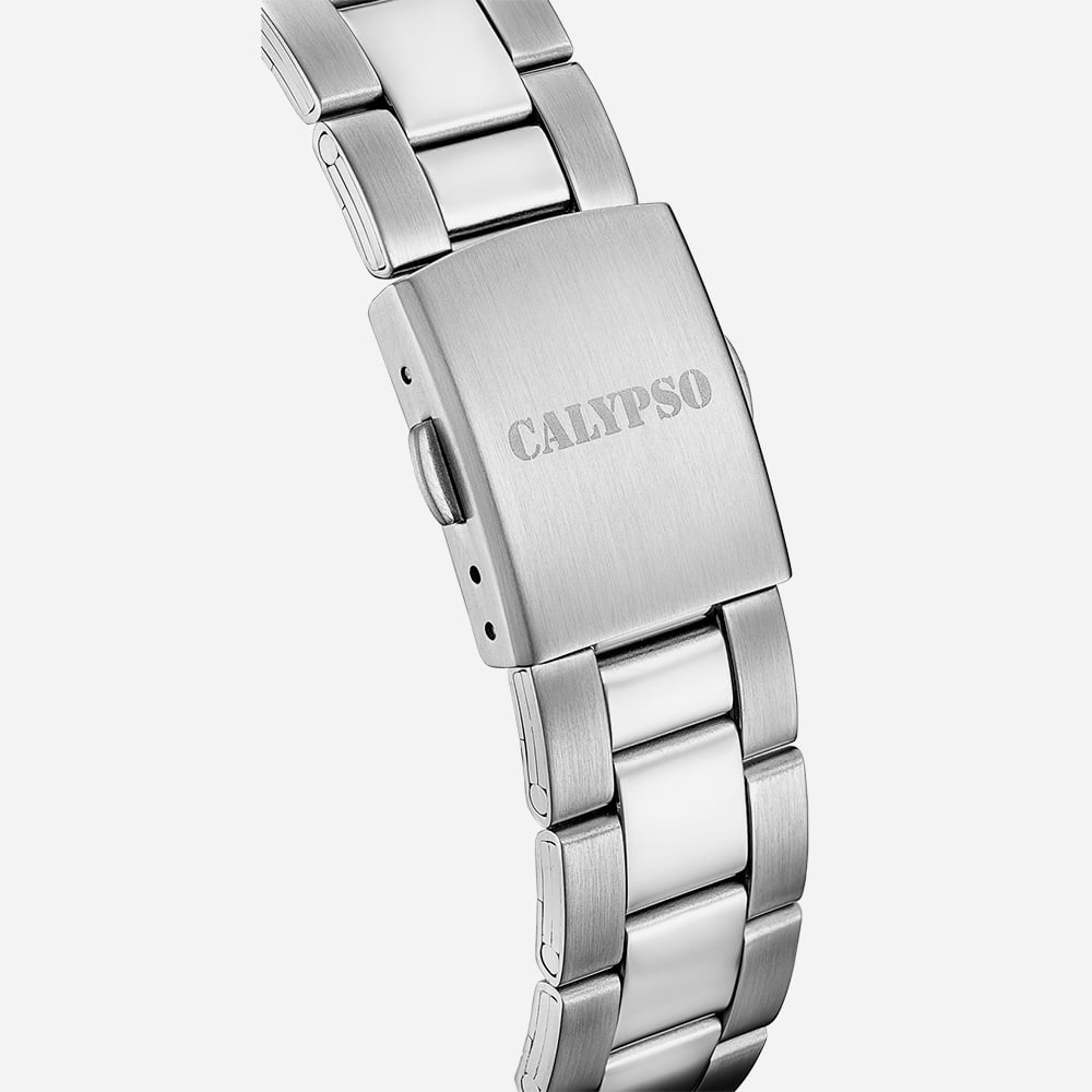Calypso Mens Basic White Stainless Steel Watch K5862/1