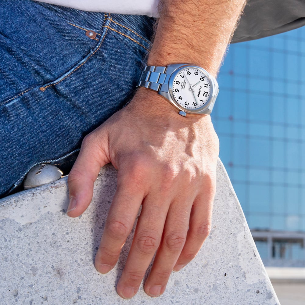 Calypso Mens Basic White Stainless Steel Watch K5862/1