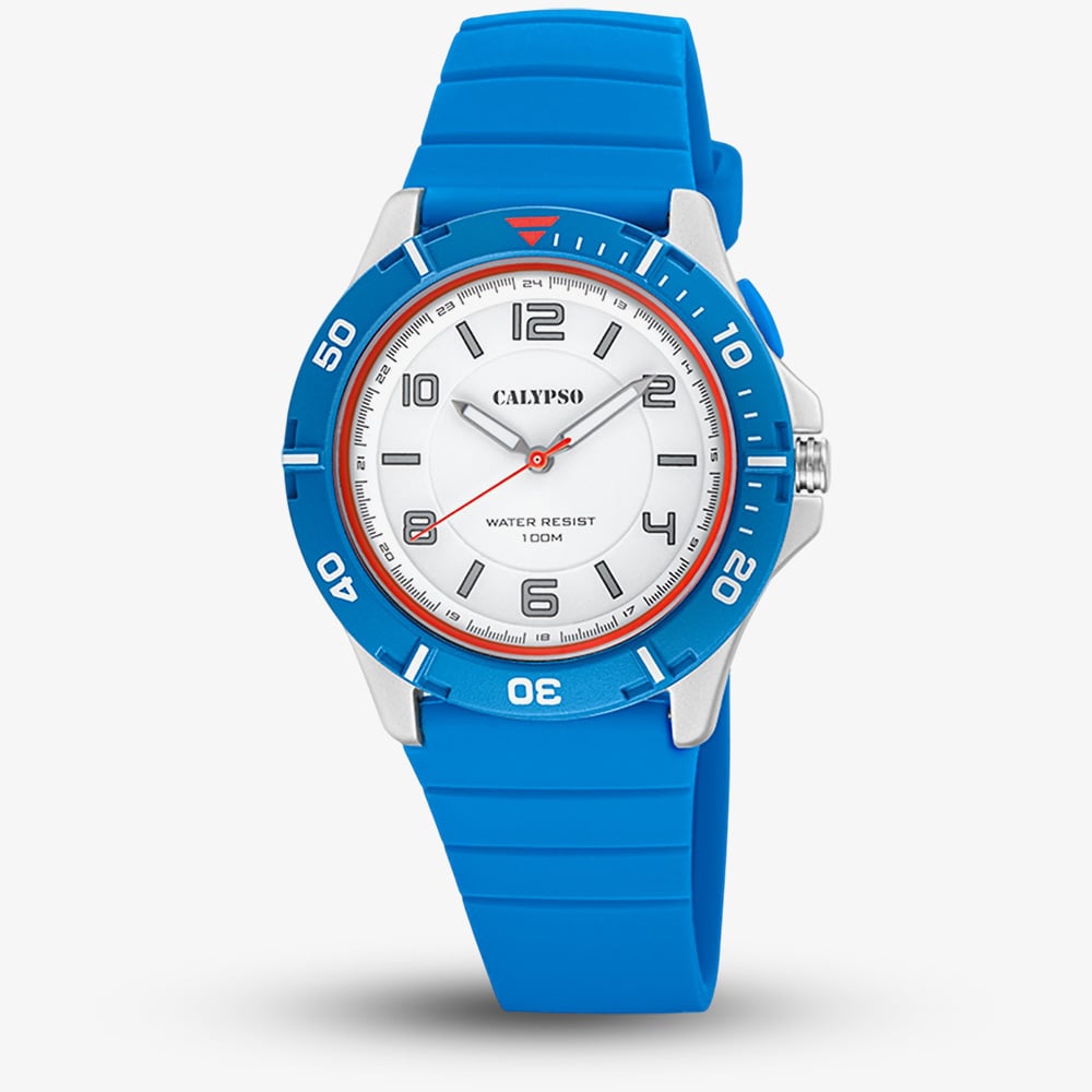House of Watches - Calypso Mens Sweet Time Blue Rubber Strap Watch K5857/2