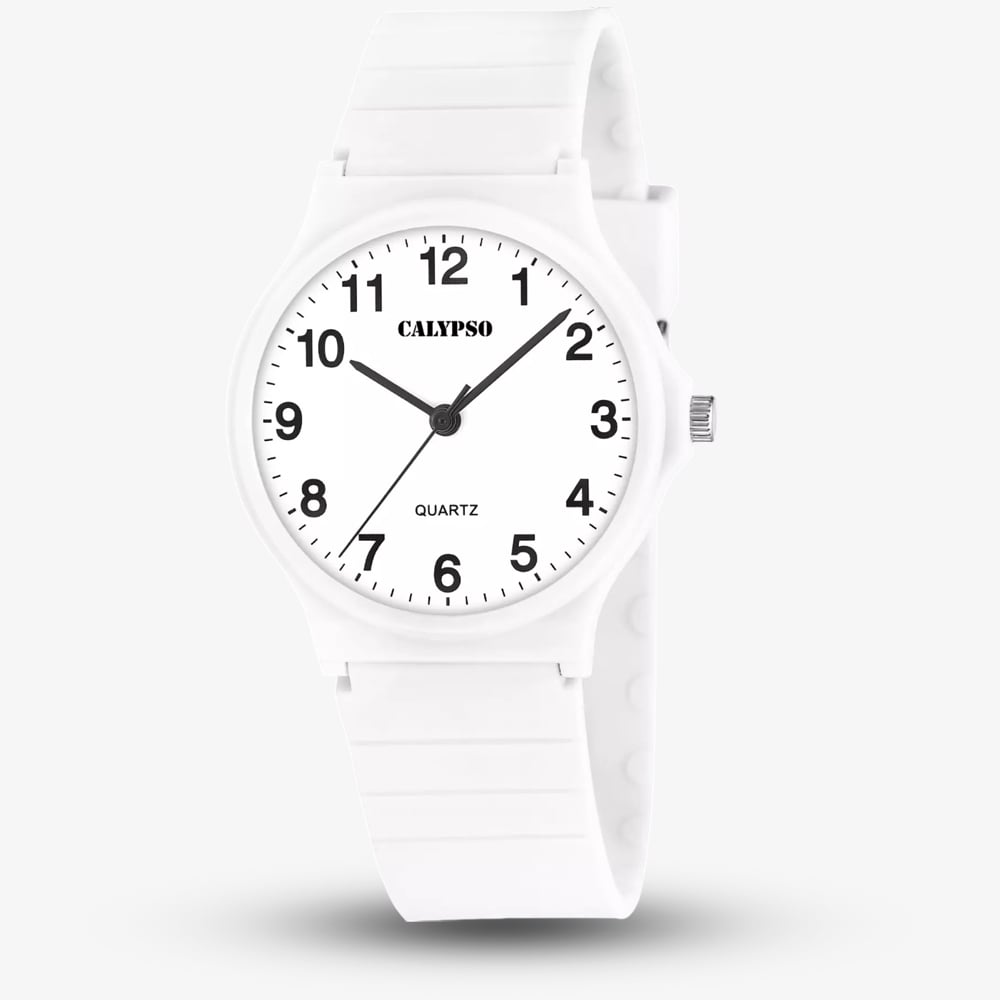 House of Watches - Calypso Ladies Easy Time White Plastic Strap Watch K5880/1