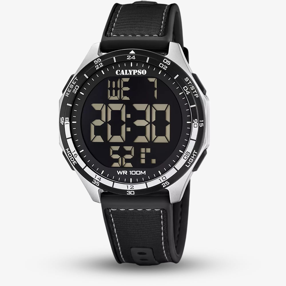 House of Watches - Calypso Mens Urban Digital Black Plastic Strap Watch K5887/4
