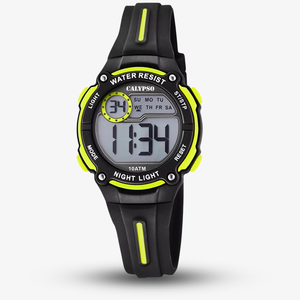 House of Watches - Calypso Childrens Digital Crush Black Rubber Strap Watch K6068/5