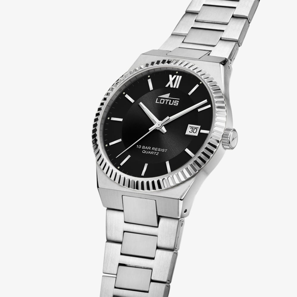 Lotus Mens Stainless Steel Black Dial Watch L18835/3