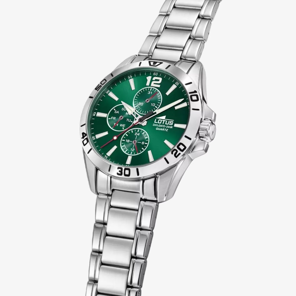 Lotus Mens Multifunction Green Chronograph Dial Watch L18812/7