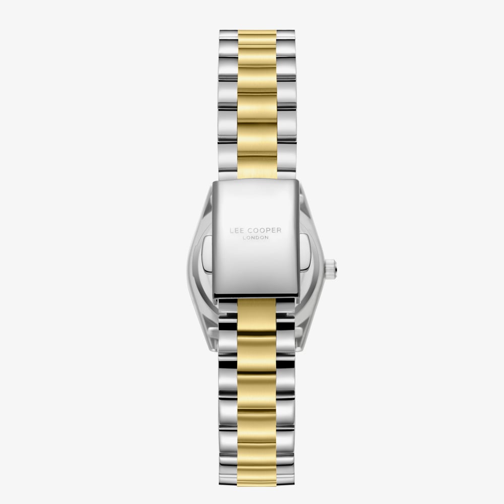 Lee Cooper Ladies White Mother of Pearl Crystal Dial Two Tone Bracelet Watch LC08155.220