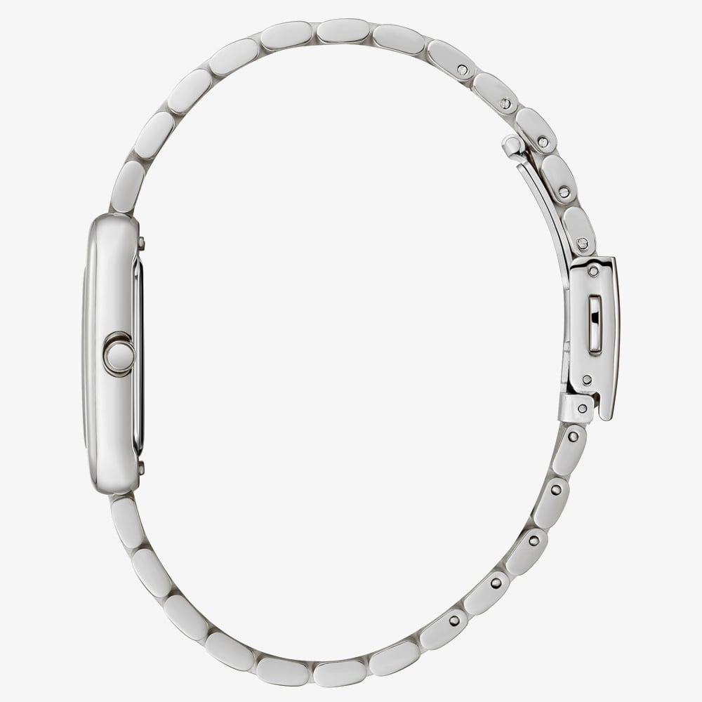 Lee Cooper Ladies White Mother of Pearl Rectangle Dial Bracelet Watch LC08135.320