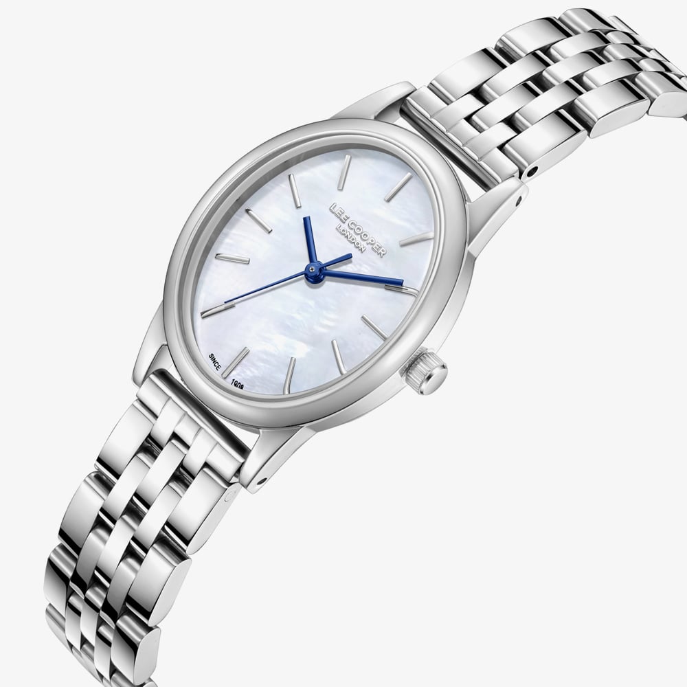Lee Cooper Ladies White Mother of Pearl Oval Dial Bracelet Watch LC08319.320