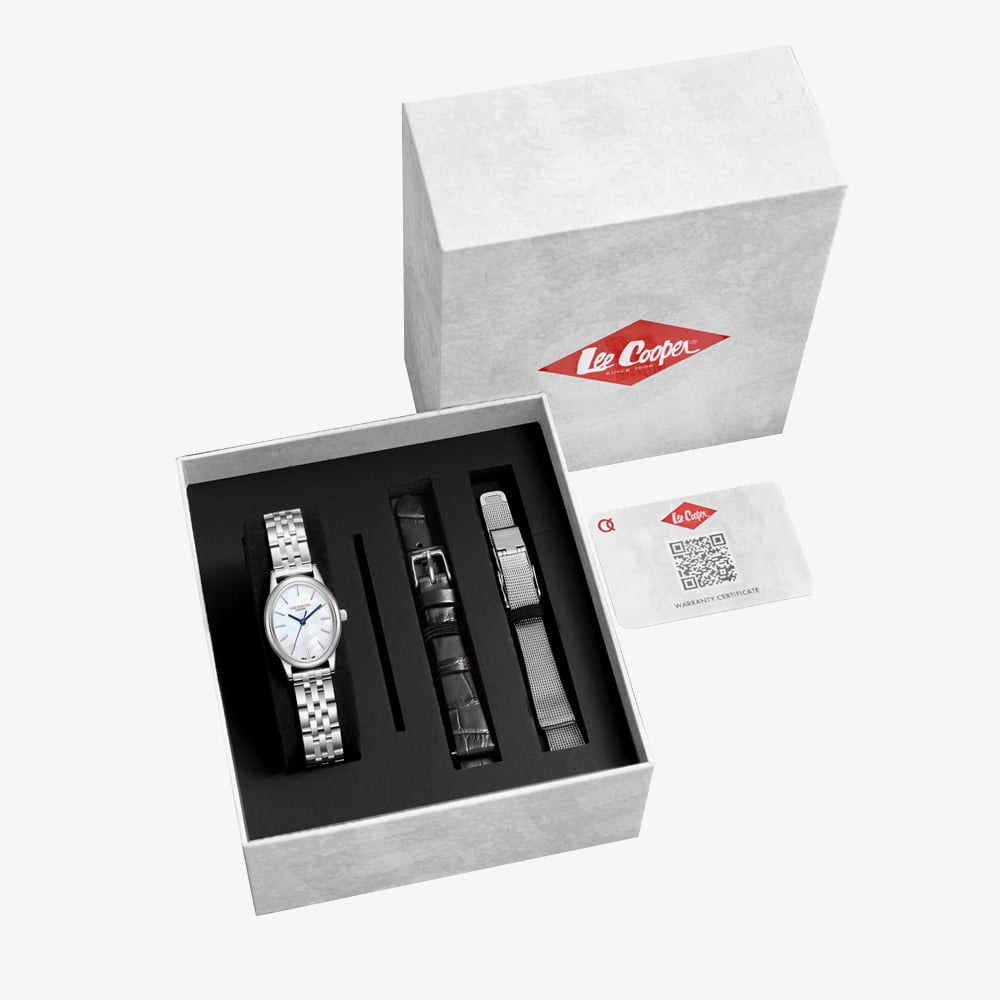 Lee Cooper Ladies White Mother of Pearl Oval Dial Bracelet Watch LC08319.320