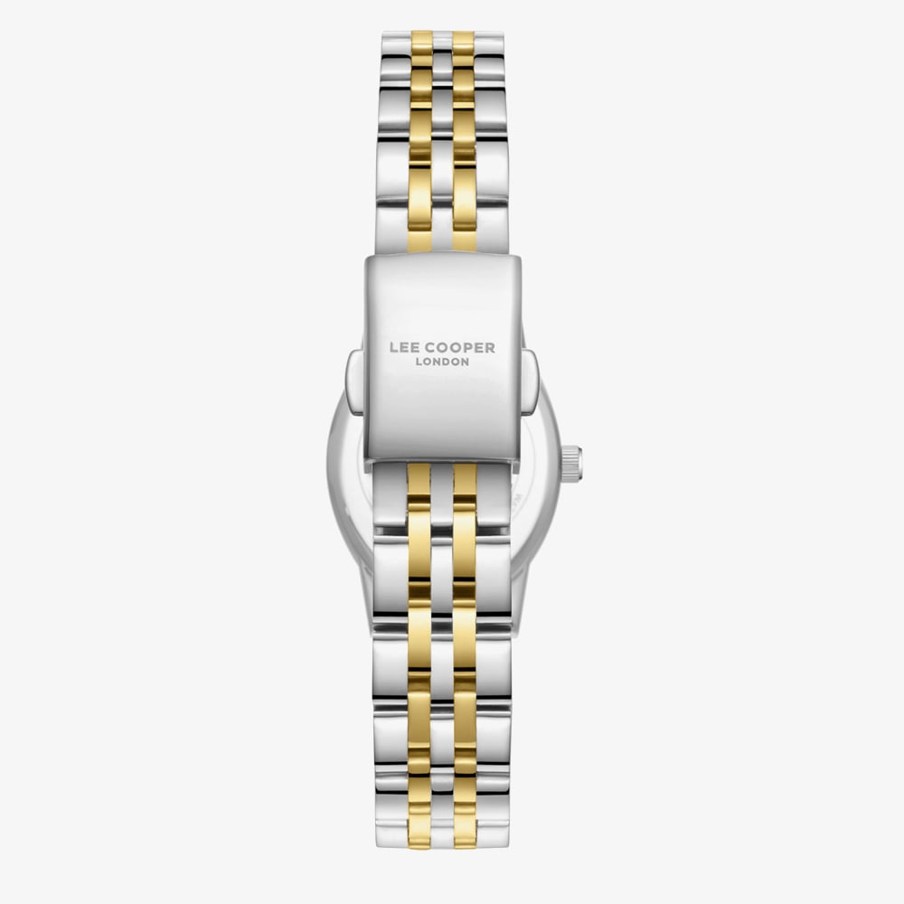 Lee Cooper Ladies White Mother of Pearl Oval Dial Two Tone Bracelet Watch LC08319.220