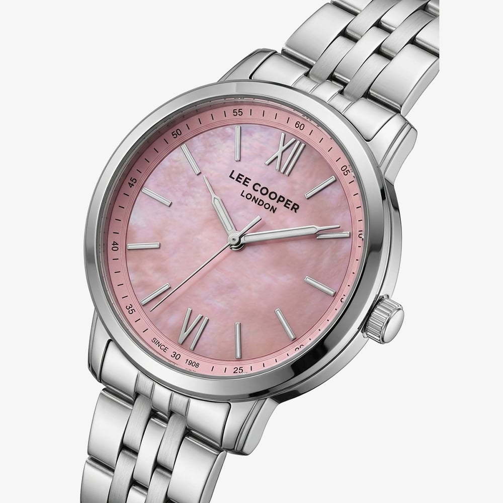 Lee Cooper Ladies Pink Mother of Pearl Dial Bracelet Watch LC08371.380