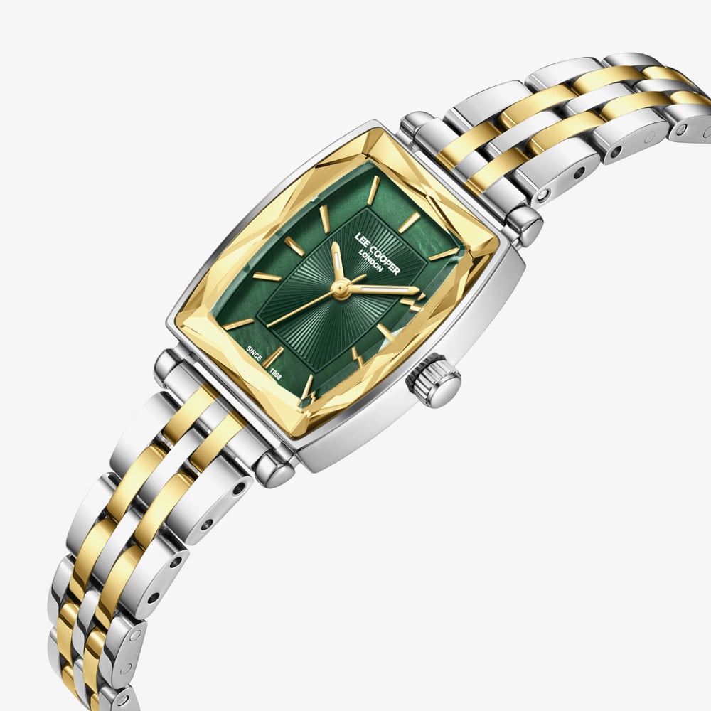 Lee Cooper Ladies Green Mother of Pearl Dial Two Tone Bracelet Watch LC08370.270
