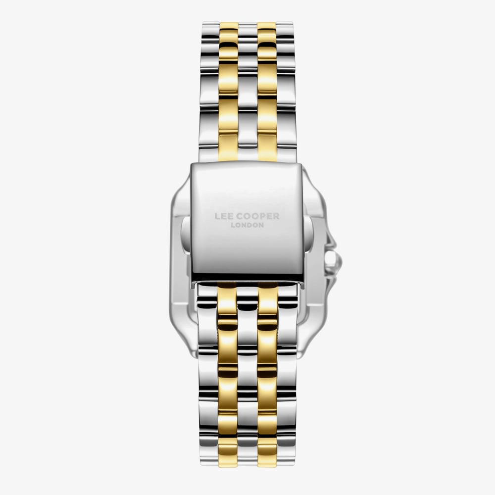 Lee Cooper Ladies Silver Square Dial Two Tone Bracelet Watch LC08398.230