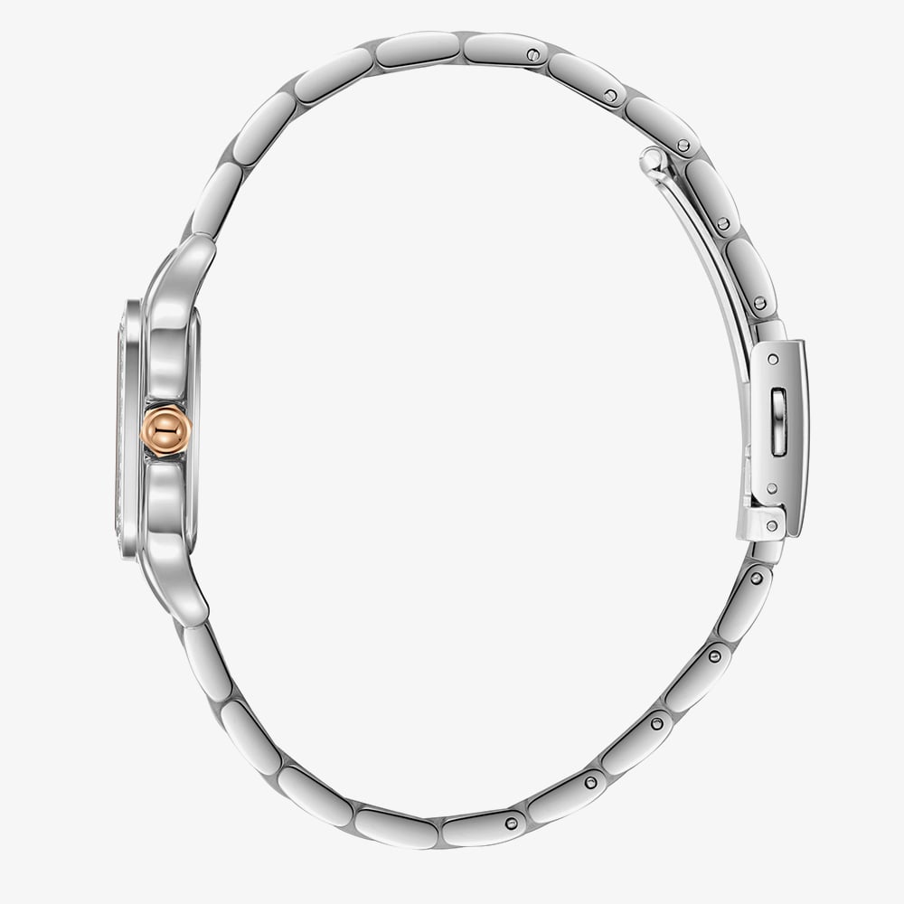 Lee Cooper Ladies Silver Square Dial Two Tone Bracelet Watch LC08398.530
