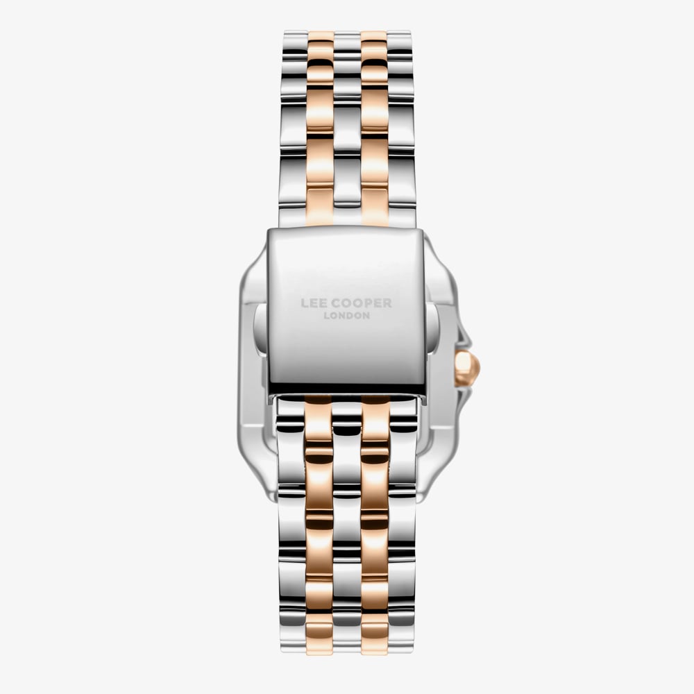 Lee Cooper Ladies Silver Square Dial Two Tone Bracelet Watch LC08398.530