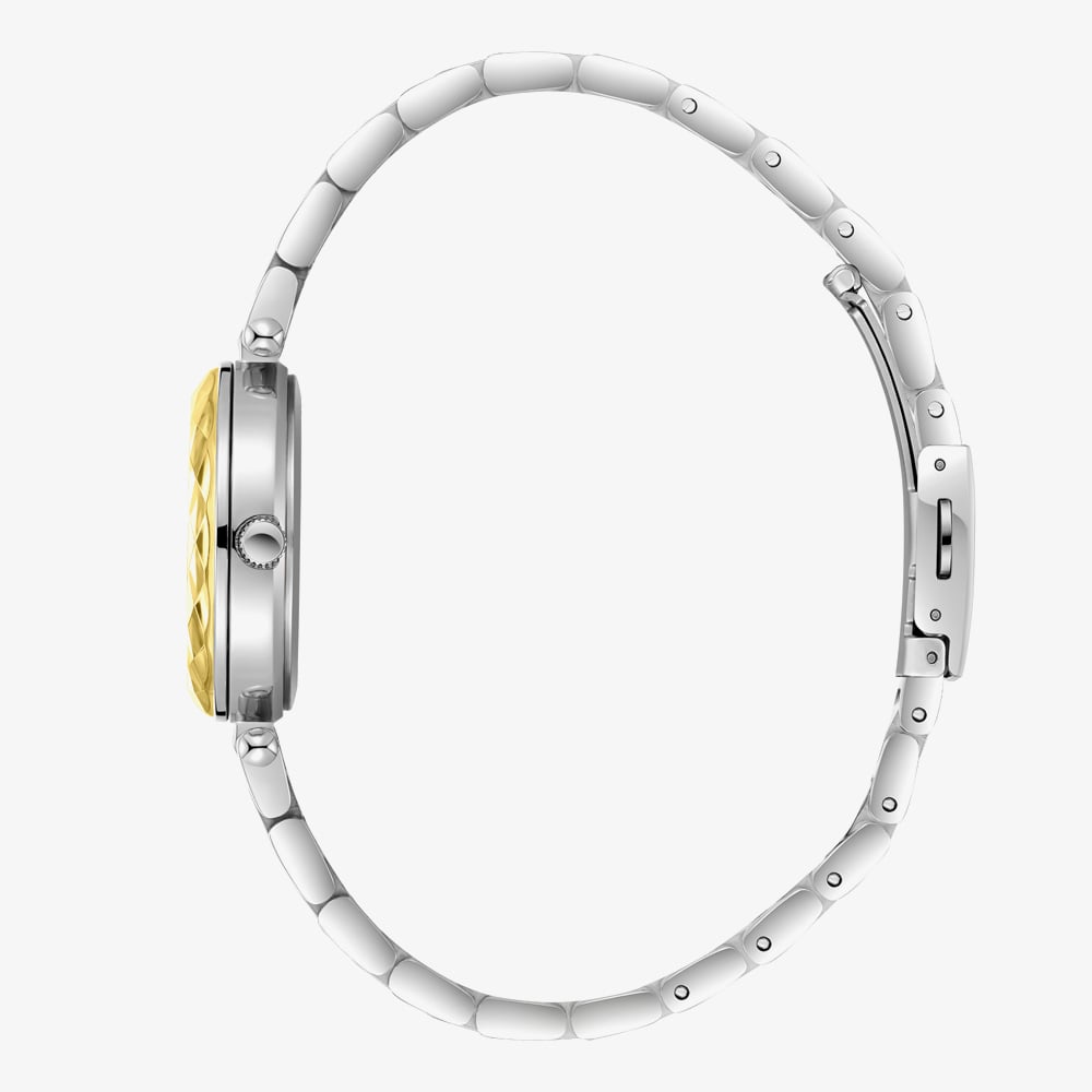Lee Cooper Ladies White Mother of Pearl Dial Two Tone Bracelet Watch LC08365.220