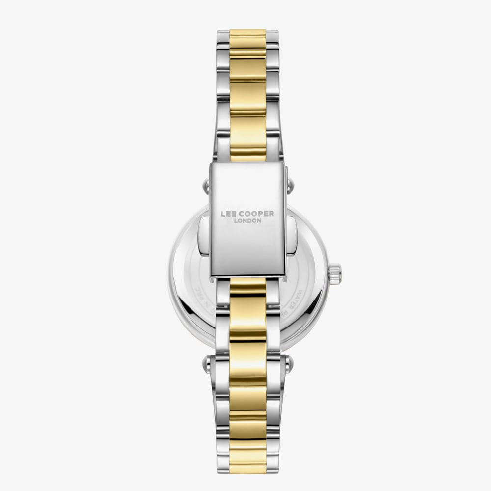 Lee Cooper Ladies White Mother of Pearl Dial Two Tone Bracelet Watch LC08365.220