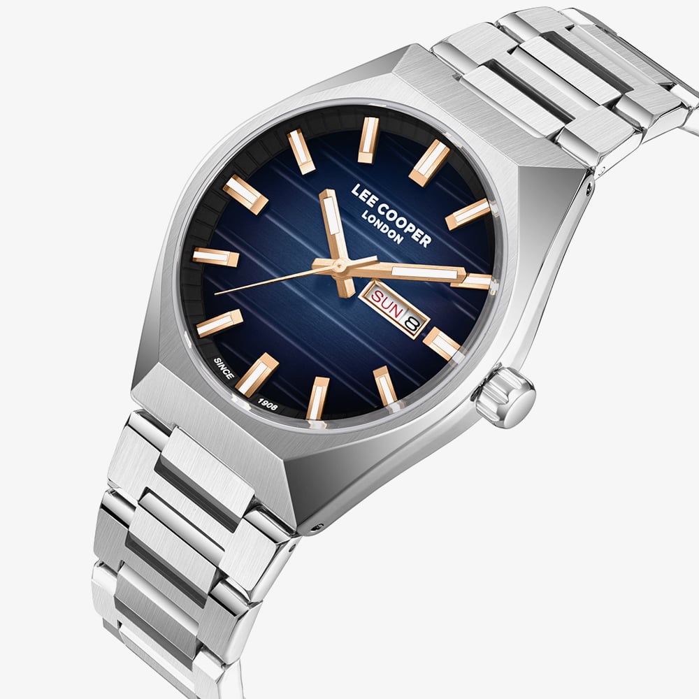 Lee Cooper Mens Blue Dial Day/Date Bracelet Watch LC08363.391