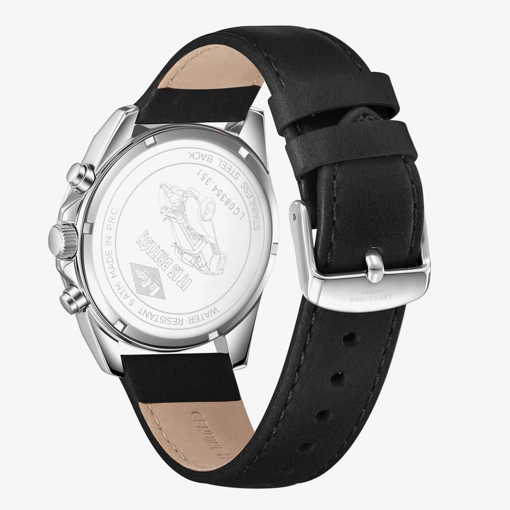 Lee Cooper Mens Black Dial Leather Strap Watch LC08354.351