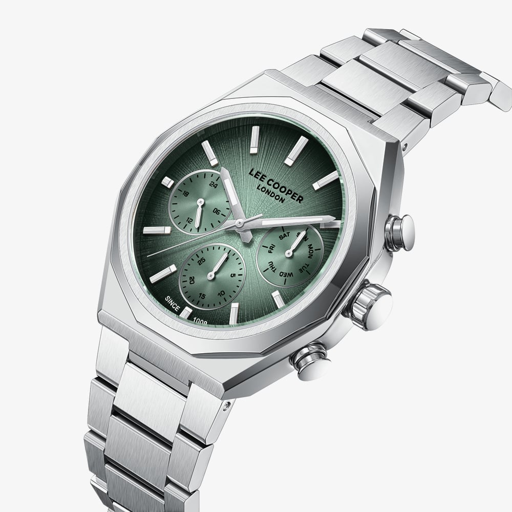 Lee Cooper Mens Green Dial Bracelet Watch LC08402.371