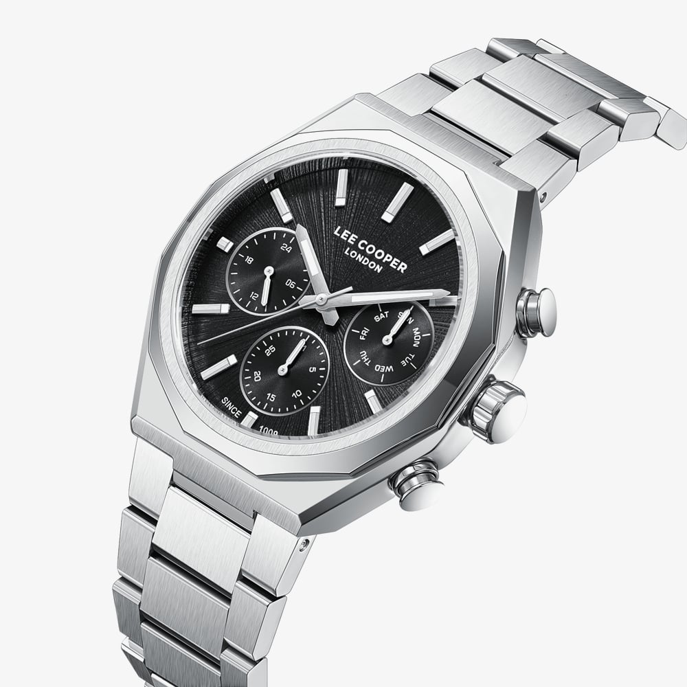 Lee Cooper Mens Black Dial Bracelet Watch LC08402.350