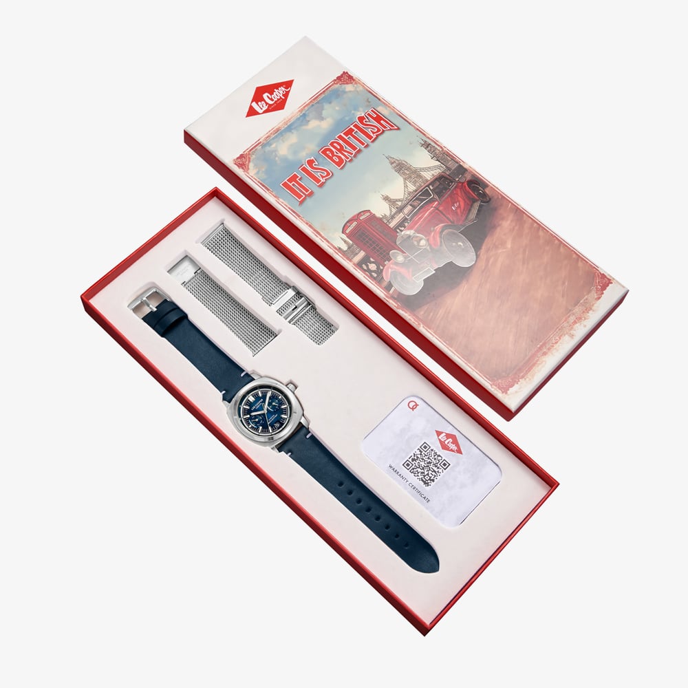 Lee Cooper Mens Blue Dial Mesh Bracelet Watch LC08377.399