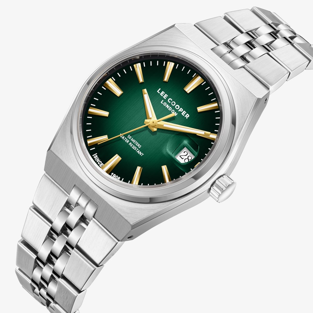 Lee Cooper Mens Green Dial Bracelet Watch LC08397.370