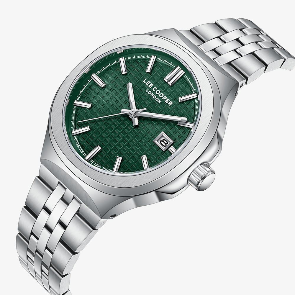 Lee Cooper Mens Green Dial Bracelet Watch LC08395.370