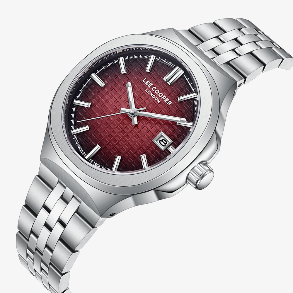 Lee Cooper Mens Red Dial Bracelet Watch LC08395.380