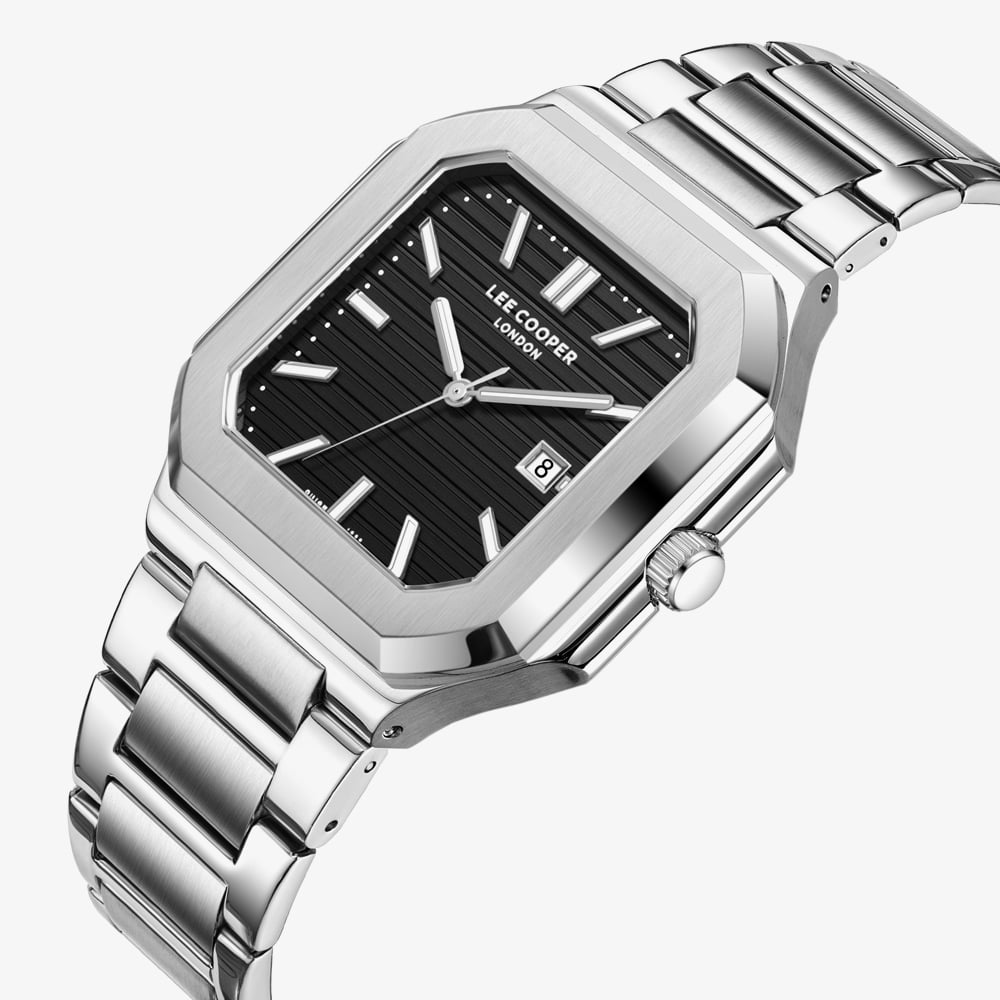 Lee Cooper Mens Black Square Dial Bracelet Watch LC08269.360