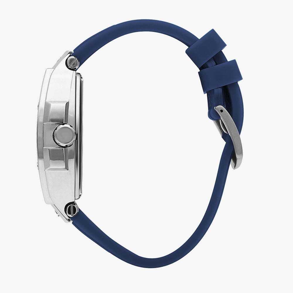 Lee Cooper Mens Blue Skeleton Dial Automatic Rubber Strap Watch LC07979.399