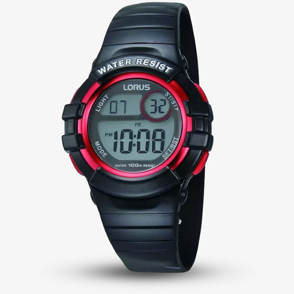 House of Watches - Lorus Kids Black & Red Digital Watch R2379HX9