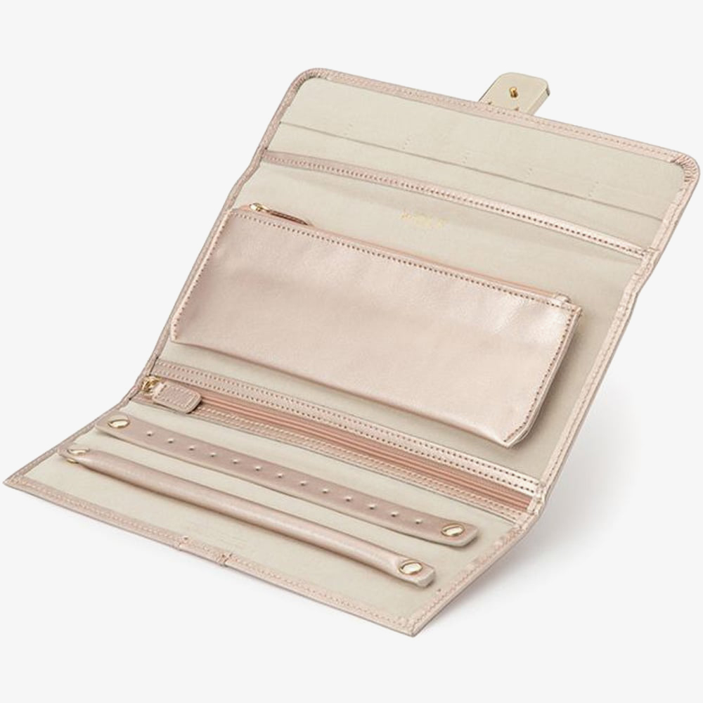 WOLF Palermo Rose Gold Tone Jewellery Roll 213416