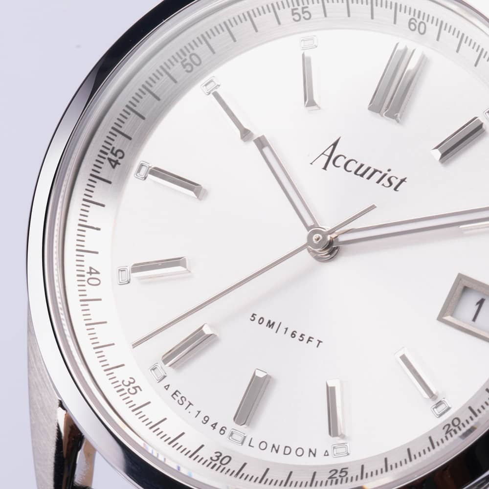 Accurist Everyday Black Leather Strap Watch 74006