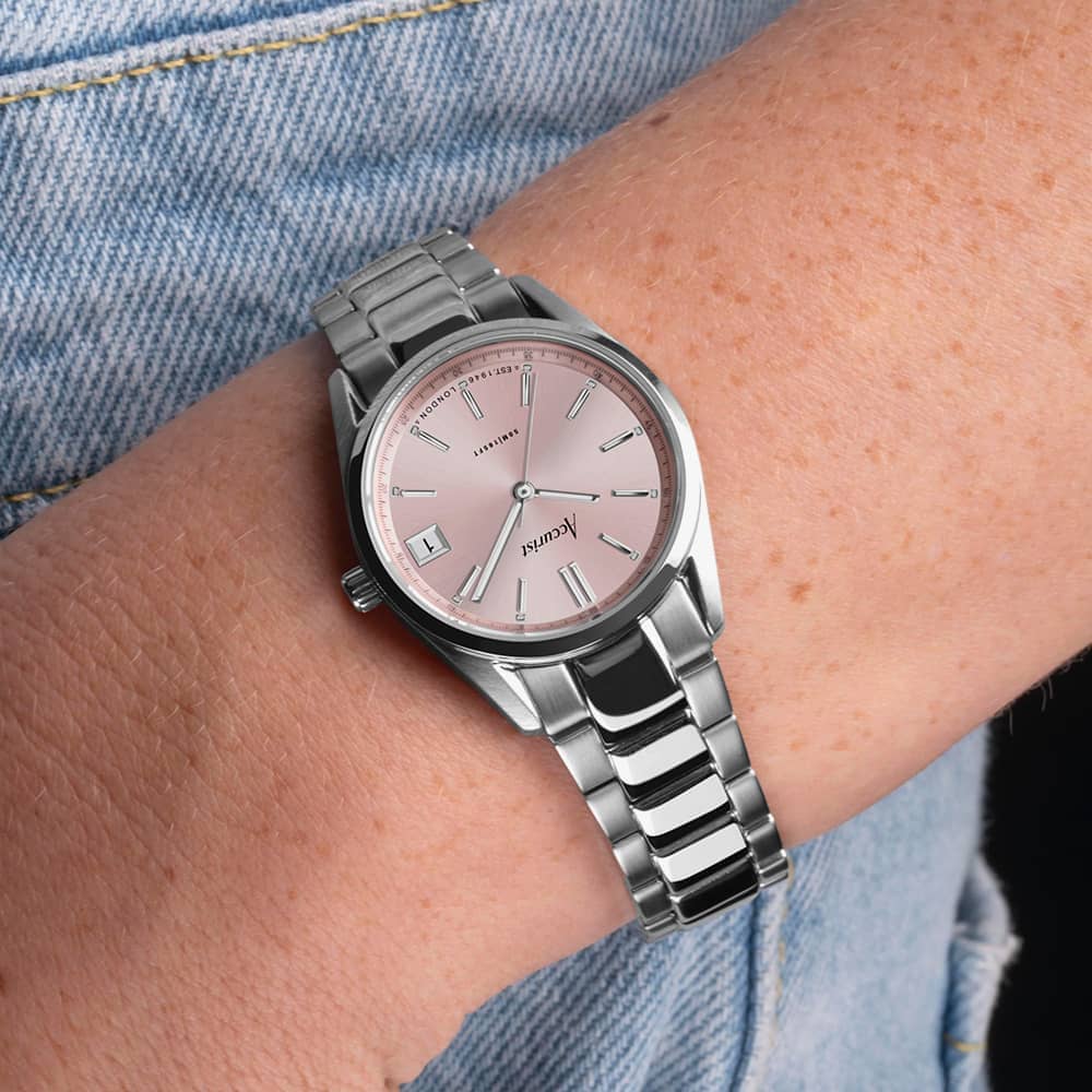 Accurist Everyday Pink Sunray Dial Watch 74003