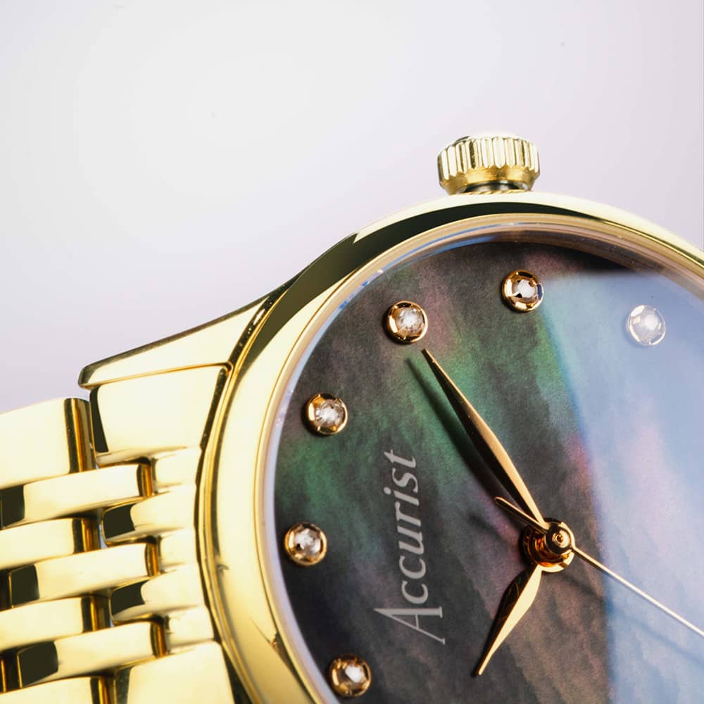 Accurist Dress Black Mother Of Pearl Watch 77004