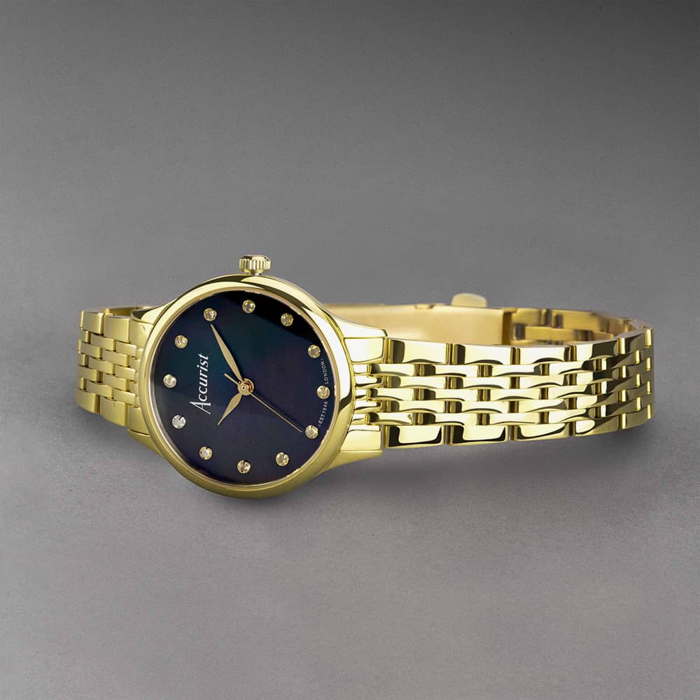 Accurist Dress Black Mother Of Pearl Watch 77004