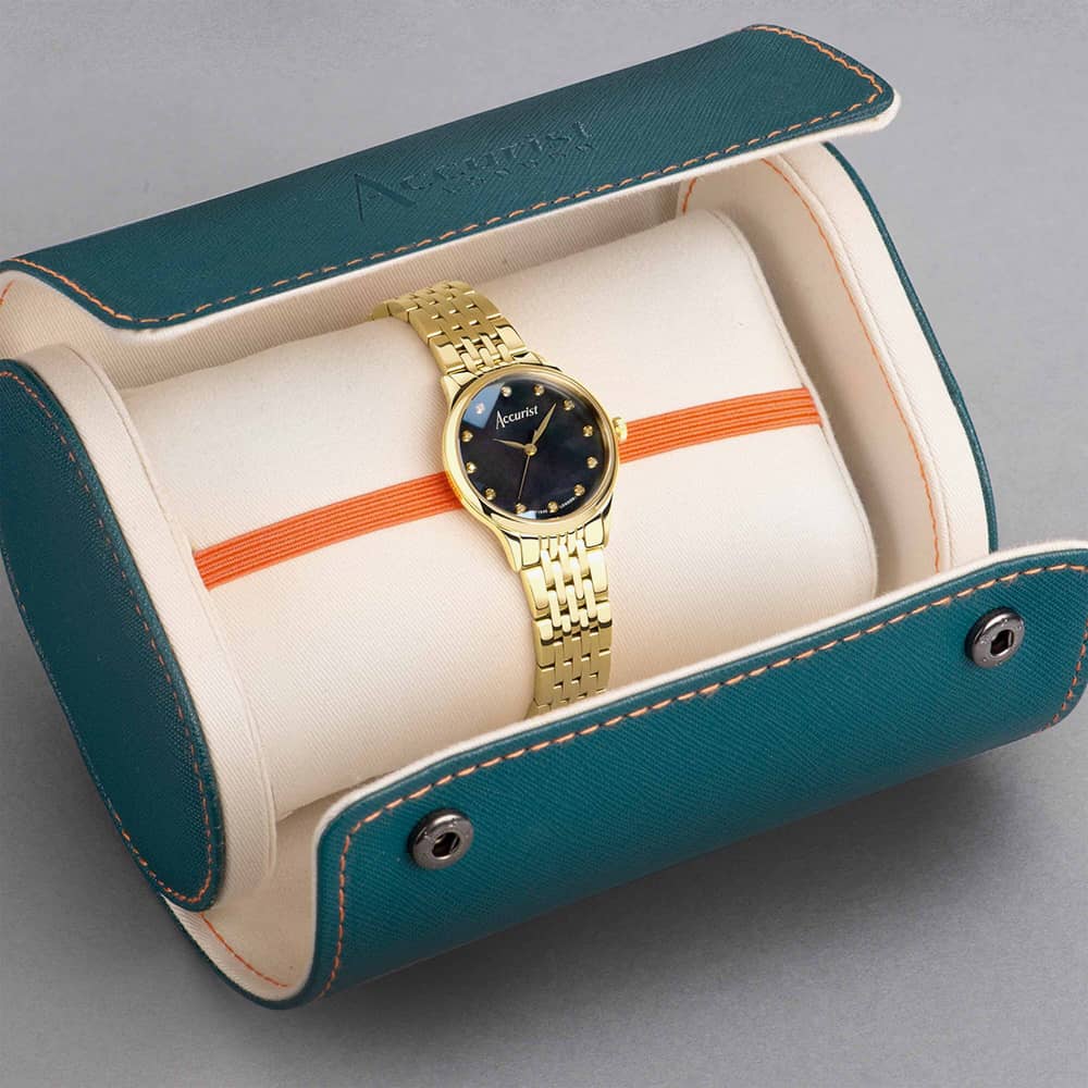 Accurist Dress Black Mother Of Pearl Watch 77004