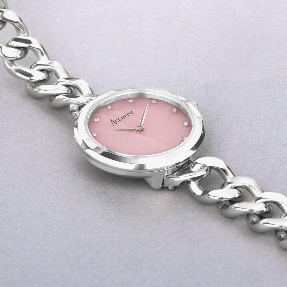 Accurist Jewellery Pink Rose Dial Watch 78001
