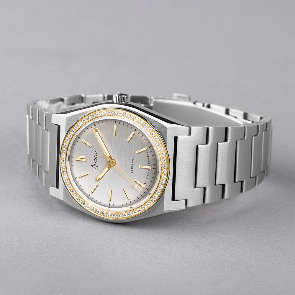 Accurist Origin Gold Plated Crystal Set Watch 70016