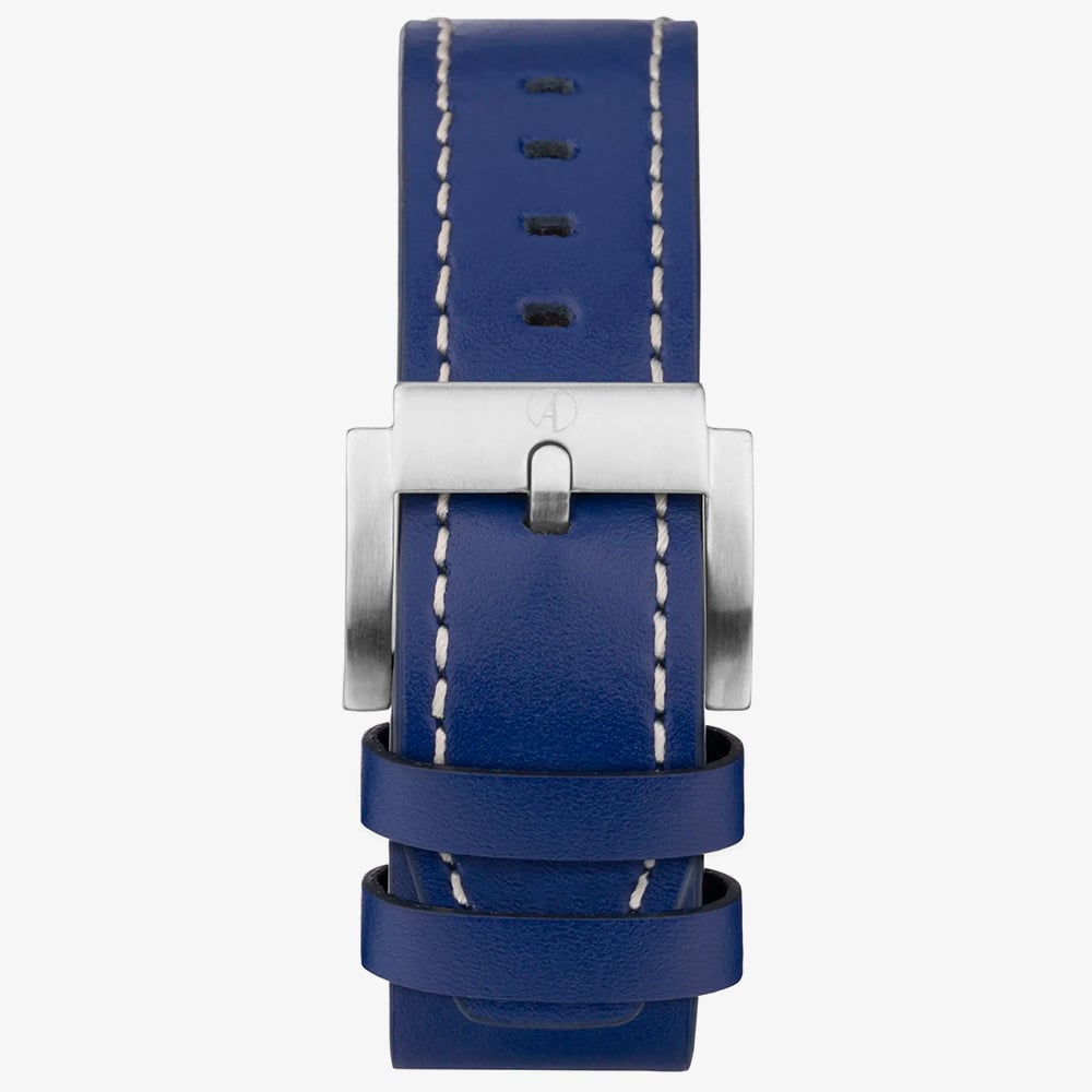 Accurist Mens Aviation Blue Leather Strap Watch 76001