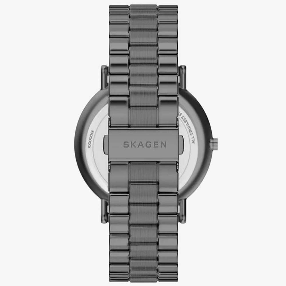 Skagen Mens Signatur Three-Hand Gunmetal Bracelet Watch SKW6951