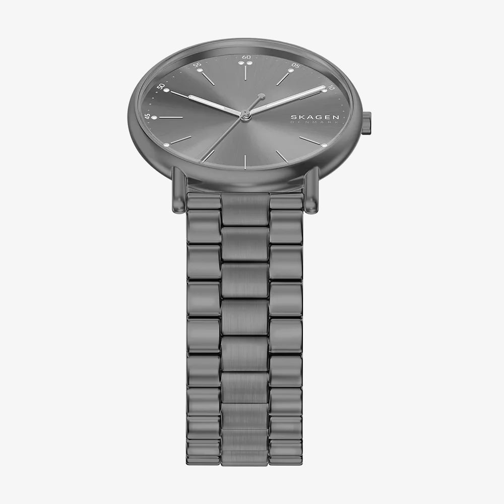 Skagen Mens Signatur Three-Hand Gunmetal Bracelet Watch SKW6951
