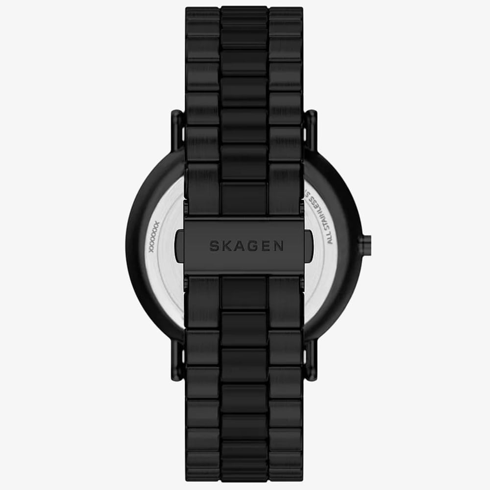 Skagen Mens Signatur Three-Hand Black Bracelet Watch SKW6952