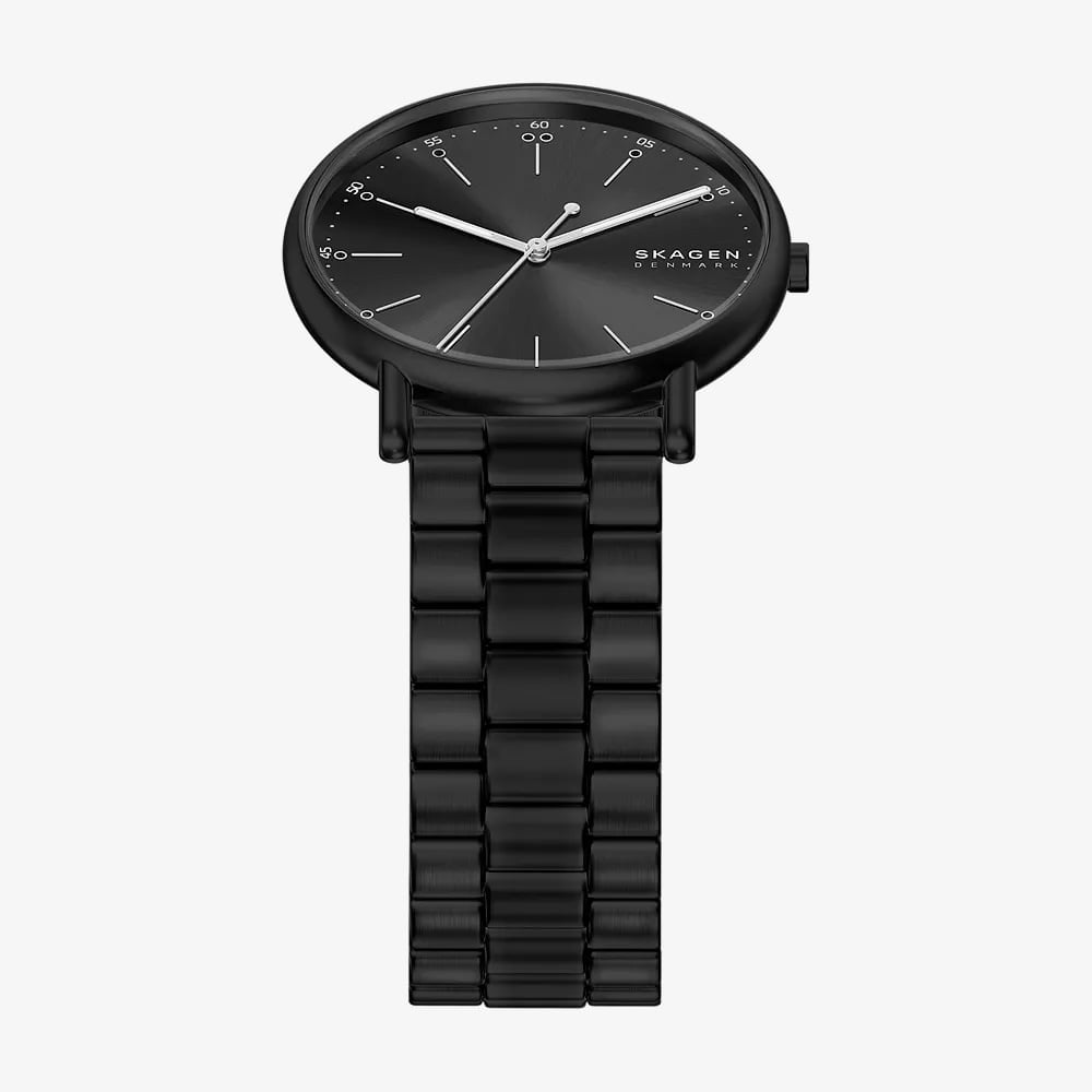 Skagen Mens Signatur Three-Hand Black Bracelet Watch SKW6952